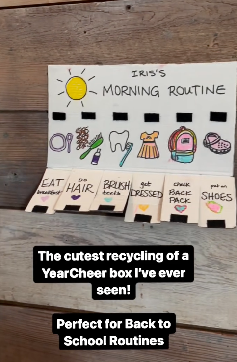 Back to School Checklist from a Recycled YearCheer Box