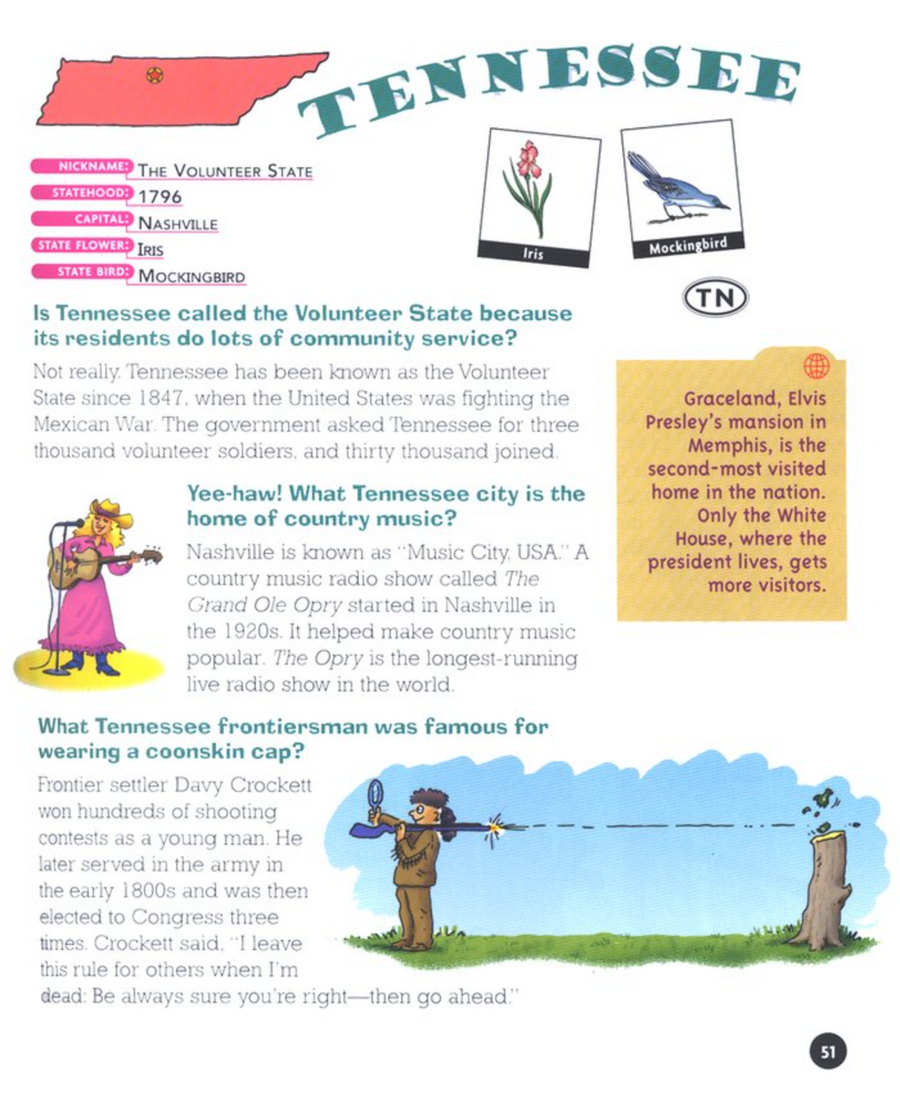 Don't Know Much About the 50 States Book and Family Activity